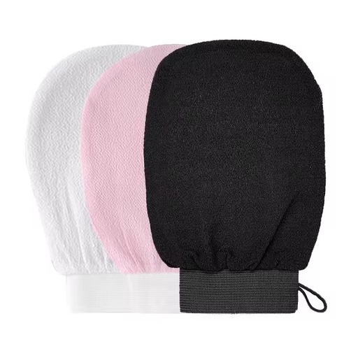 Custom Logo and Packing Stretchy Wristband Bath Gloves Exfoliating Body Wash Scrub Gloves With String Loop Design for Shower