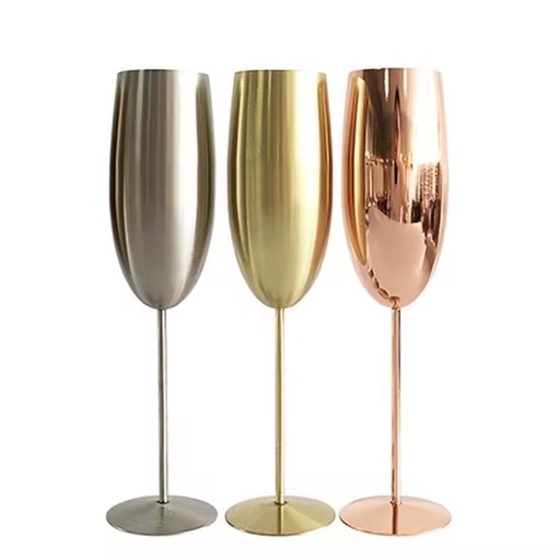 Wholesale Cheap champagne Flute Glass Custom logo 304 Stainless Steel for Wedding