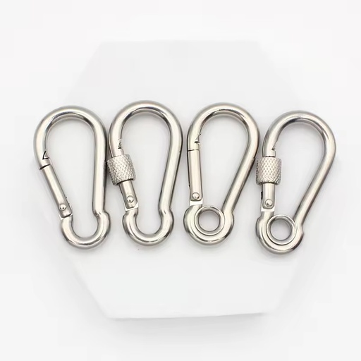 Heavy-Duty Stainless Steel Carabiner Hook Snap Hook for Hiking Camping Mining-Plain Finish Alloy and Aluminium Materials