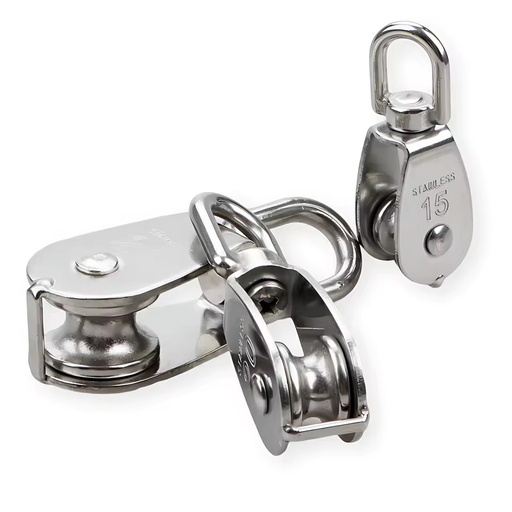 Stainless Steel 304 316 Single Rotating Eye Pulley for Wire Rope