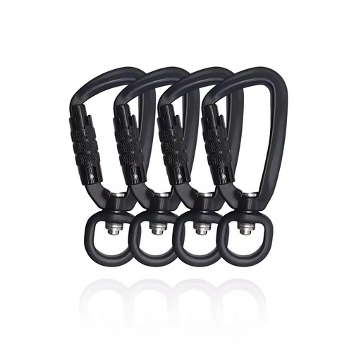 Custom Dog Leash Hook 7075 Aluminum Auto Self Locking Swivel Rotating Carabiner 4 Kn