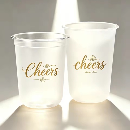 350ml pp Shatterproof Frost Cups for Wedding Guests Toast Personalized Hard Plastic Cups for Engagement Party Souvenirs Monogram