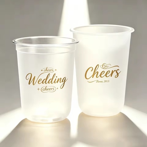 300ml 10oz Factory Price Disposable Pp Frosted Custom Plastic Party Cups for Weddings Events Bulk with Napkin Baby Shower Party