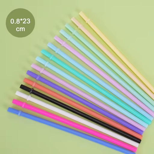 Factory Direct Supply 7mm Diameter 23CM Long Plastic PP Straws in Candy Color