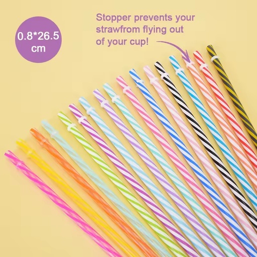 New 7mm Aperture Straw Two-color Plastic Cup Accessories PP Straw Multi-color Straw