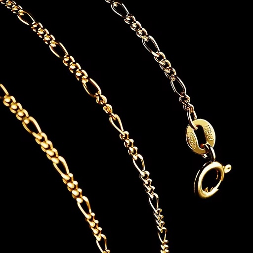 Sterling Silver Jewelry 18k Real Gold Plated Figaro Chains 100% Solid Halskette Silber 925 Chain Necklace Women