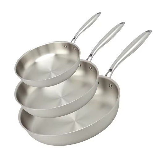 Tri-ply Stainless Steel 304 Fry Pan Skillets Home Use Induction Cookware 8/10/12 Inch Non-stick Frying Pan Set Cooking Pan