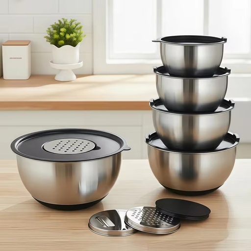 Salad Mixing Bowl With Grater Stainless Steel Mixing Bowls Set With Lid