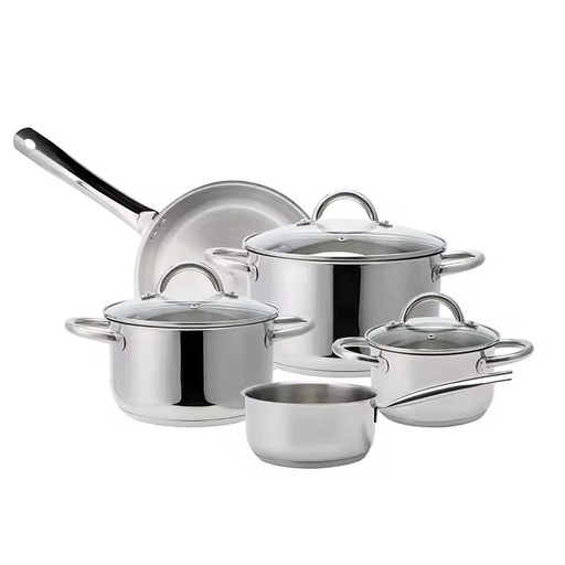 8pcs Non Stick Cookware Set Sauce Pan Frying Pan Stock Pot Stainless Steel Pots and Pans Cooking Set