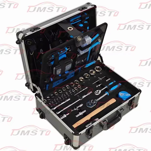 176pcs Aluminum Trolley Case Tool Set Silver Professional Car Repair Household Hand Tools Screw Driver Gift for Father's Day