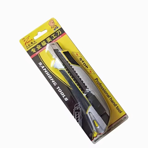Ergonomic 18mm Large Size Aluminium Alloy Utility Knife with Stainless Steel Blade OEM Customizable for Industrial Use