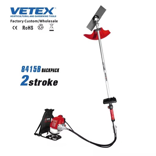 Metal Backpack Brush Cutter 41.5CC 2-Stroke Gasoline Grass Trimmer Heavy Duty Weed Cutter High Power Garden Forestry