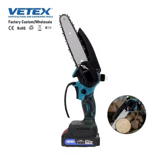 21V Lithium Battery Chainsaw Set, Mini Low Noise Electric Chain Saw for Wood Cutting, Tree Trimming and Garden Maintenance