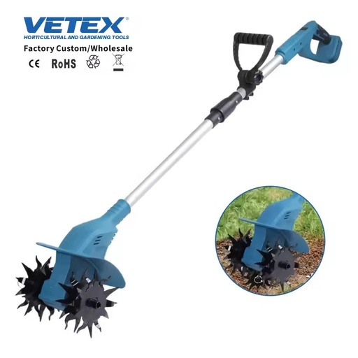Cordless Garden Cultivator with Battery, Lightweight Electric Soil Tiller for Garden Beds, Planting and Home Gardening