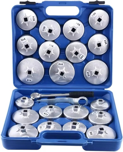 23pcs Set Aluminum Auto Oil Filter Wrench Kit Type Oil Filter Wrench Set Car Filters Spanner Vehicle Repair Tools