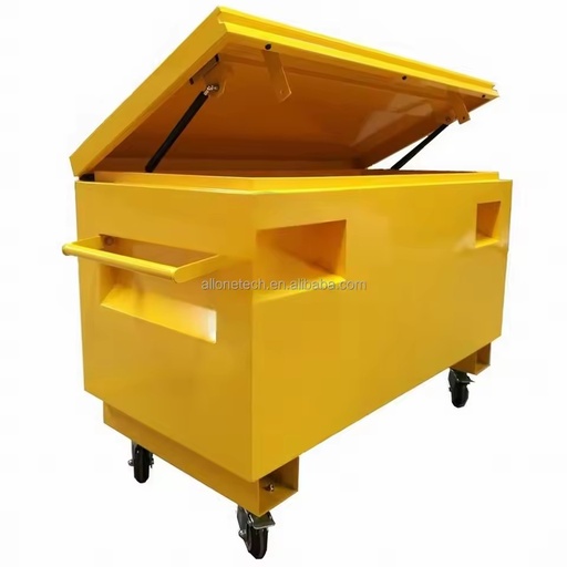 JOBMASTER Custom Size Heavy-Duty Yellow Steel Tool Box Outdoor Storage with Wheels Iron Material for Wholesale