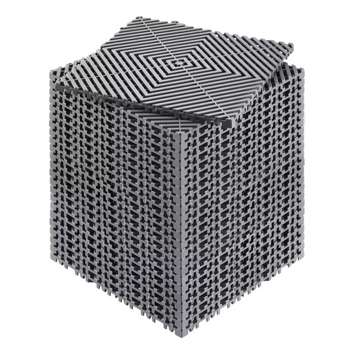 Industrial Interlocking Drainage Mat 12x12 Modular Cushion Non Slip Light Gray PP Material Durable Click-Lock Floor Tile Garage