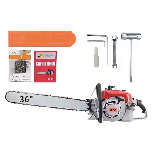 Industrial Grade DIY Gasoline Powered Two-Stroke 105cc 4.8KW 36 Guide Bar Long Reach Chainsaw Tree Cutter Machine OEM Red 1 Year
