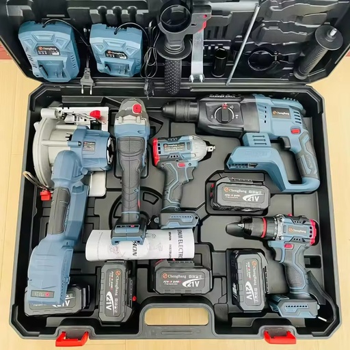 5 in 1 Brushless Cordless Electric Drill Set Lithium Battery Screwdriver Power Tools for Home Woodworking and DIY Repair