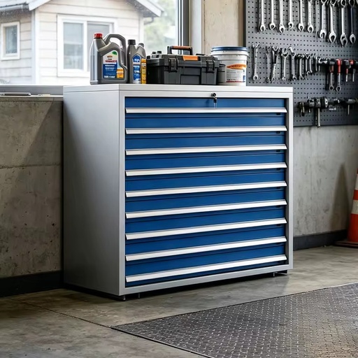 Workshop Tool Cabinet with Full Drawer Unit for Machinery Maintenance Hardware Arrangement