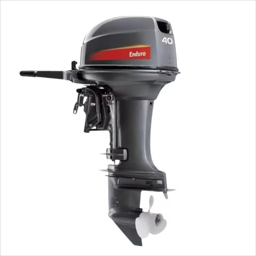 New 2 Stroke 40HP Electric Start Long Shaft Gasoline Outboard Motor 703 CC 2 Cylinder Black Wooden for for Boat