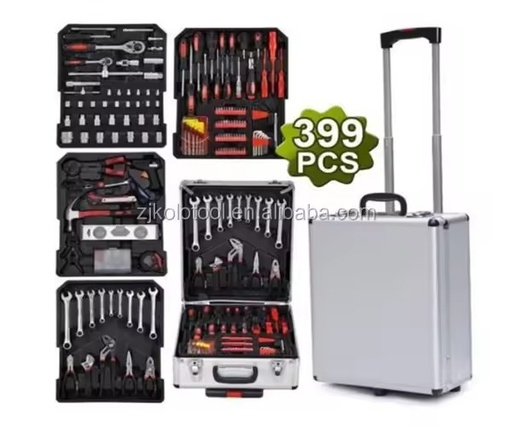 Manufacture Wholesale 399pcs Aluminum case Tools Kit swiss Kraft Electrical Tools