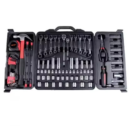 142 Pcs Snap 1/2" and 1/4" Dr Sockets Set Garage Tools Kit Auto Repair Tool Set