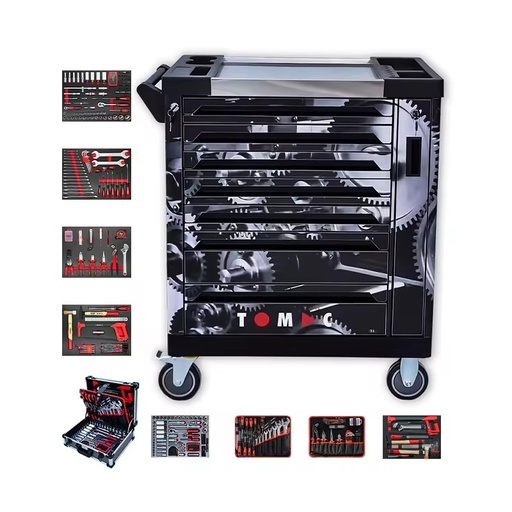 Tool Cabinet with Tools 283pcs Tools in Alu case Pro- Rolling Garage Cabinets