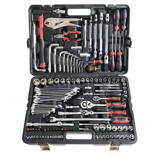132pcs Mechanical Combination Spanner Kit Auto Repairing Car Hand Wrench Socket Box Household Ratchet Tool Set OEM Brand 3-Year