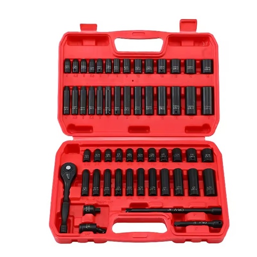 52 PCS Mechanic Tool Set 1/4" Drive CR-V Impact Socket Set Metric and SAE Standard Sockets Storage Kit With 72-Tooth Ratchet &