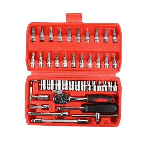 1/4 Inch Wrench Socket Set 46pcs Bothway Ratchet Wrenches Car Motorcycle Repair Hand Tool Ratchet Wrench Socket Set