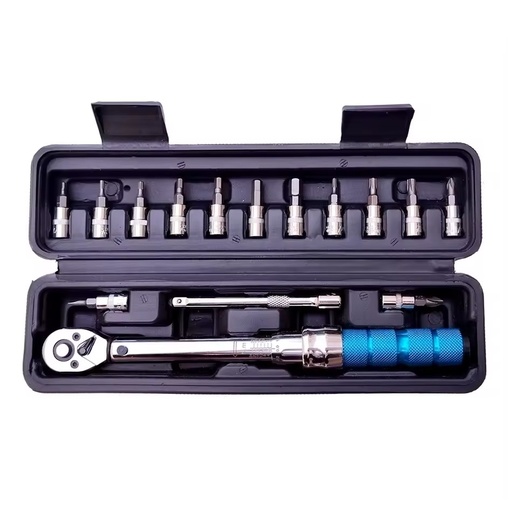 15pcs Torque Wrench Set 1/4\" 2-24Nm Bike Allen Key Tool Socket Spanner Customizable Bicycle Repair Kit OEM Supported
