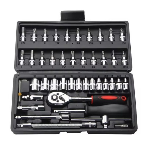 46pcs Combination Tool Set for Manual Auto Repair 1/4\" Small Socket Wrench Screwdriver Bits Kits Carbon Steel Hand Impact OEM
