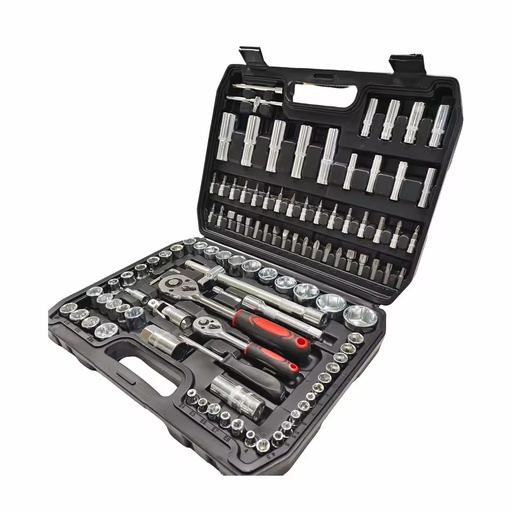108pcs Industrial Steel Ratchet Handle Socket Set Hand Tool Repair Combination Wrench Kit Hard Case OEM Customizable Household