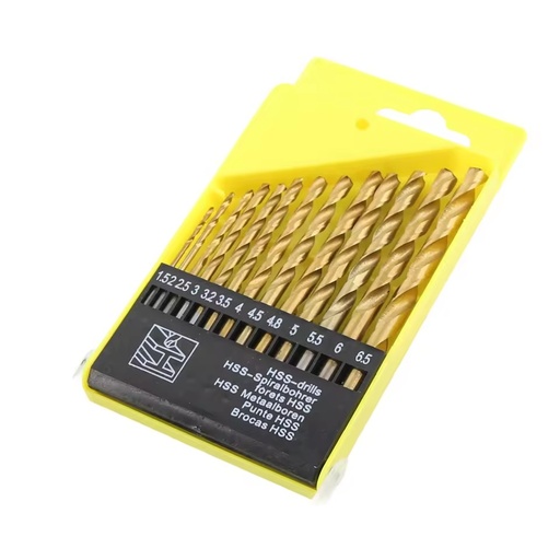 Set of 13pcs High Speed Steel Drills Bits Straight Shank Twist Drill Hole Opener for Woodworking Plastic Iron Aluminum Part-001