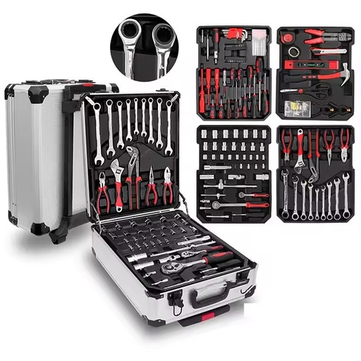 187 Sets of Socket Ratchet Wrenches Aluminum Alloy Boxes Automotive Repair Kits Hardware Tools Aluminum Box Sets