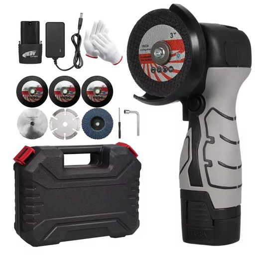 16.8V Brushless Mini Angle Grinder Set Rechargeable with Plastic Box Lithium Battery Angle Grinder Cutting Tool