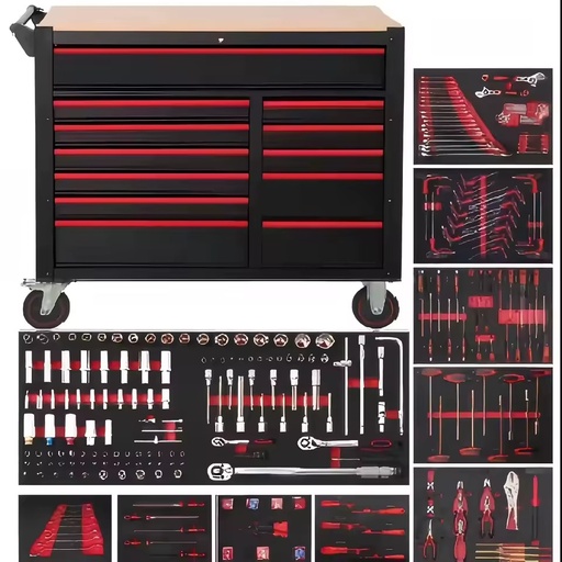 471pcs Durable Heavy-Duty Metal Tool Trolley Auto Repair Cart 7 Drawers for Garage Warehouse Workshop Customizable Tool Chest
