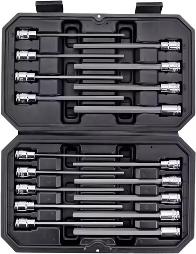 18pcs 3/8-Inch Drive Professional High Quality Chrome Ball Hex Auto Repair Socket Set DIY Grade Long Bit OEM Customizable