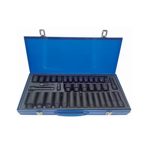 38pcs Car Maintenance Air Impact Metric 1/2 Wrench Impact Socket Set