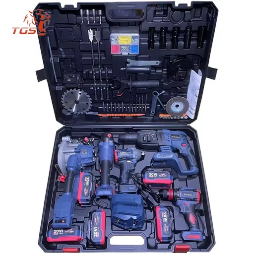 TGS Combination Power Tool Kits Brushless Battery Hammer Impact Drill Angle Grinder Cordless Wrench Portable Circular Saw