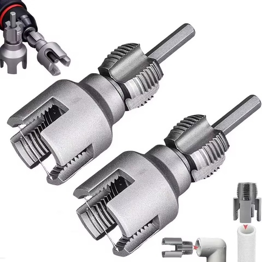TGS Carbon Steel Core Drill Bit Pipe Threading Tool Integrated Internal/External PVC Pipe Thread Cutting