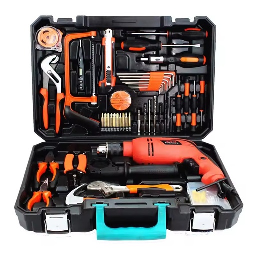 All in One 112-in-1 Hydraulic Powered Aluminum Screwdriver Wrench Pliers Hack Saw Hand Impact Drill Tool Kit OEM for Home Repair