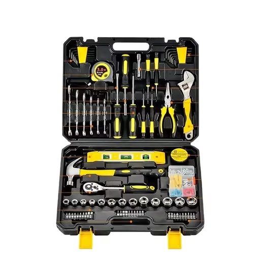 Hot Selling 108-Piece Professional Plastic Toolbox Multi-Function Socket Wrench Tool Set Hammer Included OEM Hard Case Repair 1