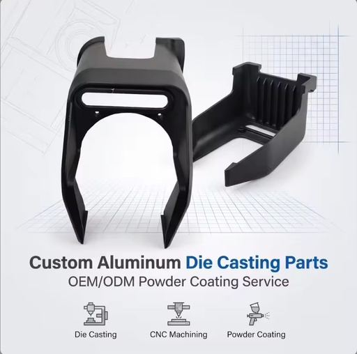 Direct Factory Price Custom Design Aluminum Die Casting Component OEM Powder Coating Service High Precision Tolerance 0.1mm
