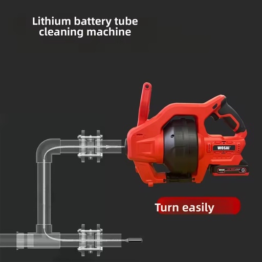 Cordless 25-Foot 20V Lithium Battery-Powered Portable Drain Auger with Automatic Feed Kitchen Drain Cleaner
