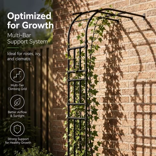 Trellis Wall-Mounted Galvanized Steel Weather-Resistant Plant Support for Roses Vines Clematis Space-Saving Outdoor Garden Arbor