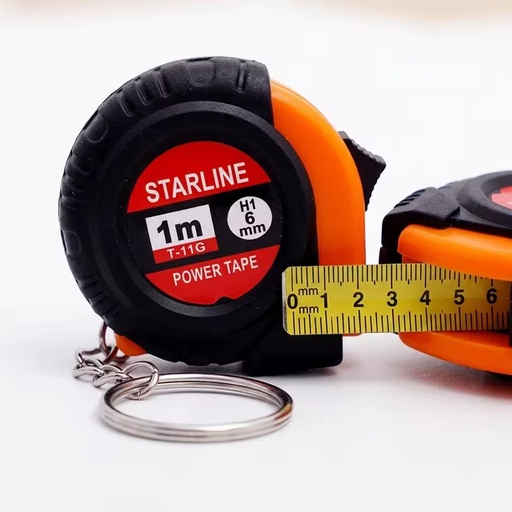 1 Meter 3ft High-Precision Automatic Steel Mini Tape Measure Metric System Promotion Key Chain Custom Logo Company Gift