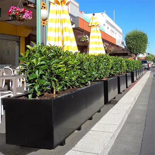 Maorong Low Price Good Quality Black Tall Large Powder Coated Durable Home Garden Pots Planters
