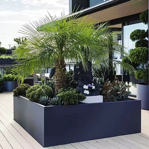 High Quality Custom Stainless Steel Powder Coated Long Giant Luxury Planter Box for Garden Outdoor with Long Service Life